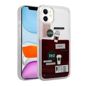 Ceponya Apple iPhone 11 Desenli Sıvılı Drink Silikon Kapak Kılıf