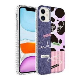 Ceponya Apple İphone 12 Airbag Kenarlı Renkli Desenli Elegans Silikon Kılıf