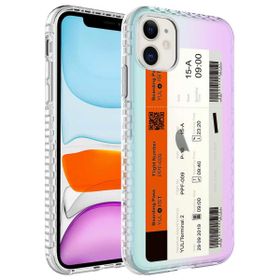 Ceponya Apple İphone 12 Airbag Kenarlı Renkli Desenli Elegans Silikon Kılıf