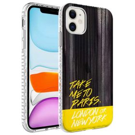 Ceponya Apple İphone 12 Airbag Kenarlı Renkli Desenli Elegans Silikon Kılıf