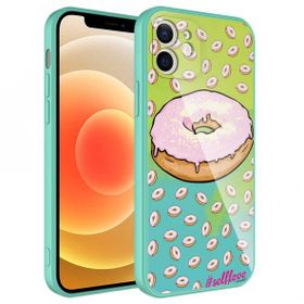 Ceponya Apple iPhone 12 Kamera Korumalı Desenli Sert Silikon Epoksi Kapak Kılıf