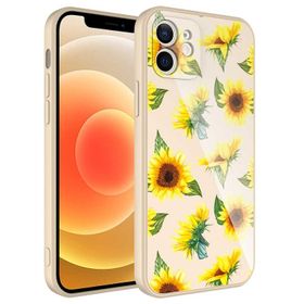 Ceponya Apple iPhone 12 Kamera Korumalı Desenli Sert Silikon Epoksi Kapak Kılıf
