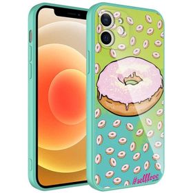 Ceponya Apple iPhone 12 Kamera Korumalı Desenli Sert Silikon Epoksi Kapak Kılıf
