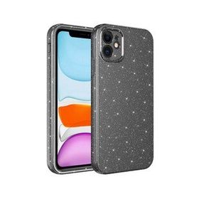 Ceponya Apple iPhone 12 Kamera Korumalı Simli Lüks Koton Kapak Kılıf