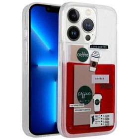 Ceponya Apple İphone 12 Pro Max Desenli Sıvılı Drink Silikon Kapak Kılıf