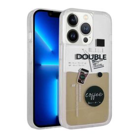 Ceponya Apple İphone 12 Pro Max Desenli Sıvılı Drink Silikon Kapak Kılıf