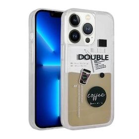 Ceponya Apple İphone 12 Pro Max Desenli Sıvılı Drink Silikon Kapak Kılıf