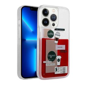 Ceponya Apple İphone 12 Pro Max Desenli Sıvılı Drink Silikon Kapak Kılıf