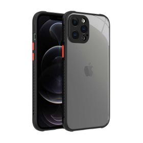 Ceponya Apple İphone 12 Pro Max kaff Kırmızı Kenarlı Kapak Kılıf