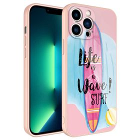 Ceponya Apple iPhone 12 Pro Max Kamera Korumalı Desenli Sert Silikon Epoksi Kapak Kılıf