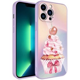 Ceponya Apple iPhone 12 Pro Max Kamera Korumalı Desenli Sert Silikon Epoksi Kapak Kılıf