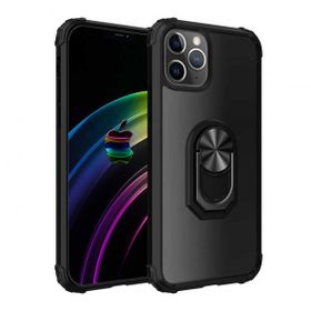 Ceponya Apple İphone 12 Pro Max Mola Yüzüklü Siyah Kapak Kılıf