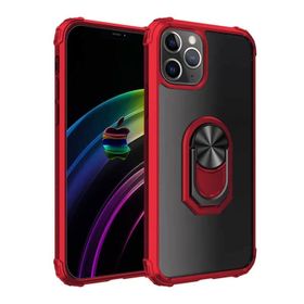 Ceponya Apple İphone 12 Pro Max Mola Yüzüklü Siyah Kapak Kılıf