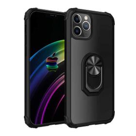 Ceponya Apple İphone 12 Pro Max Mola Yüzüklü Siyah Kapak Kılıf