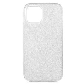 Ceponya Apple İphone 12 Pro Max Shining Simli Beyaz Silikon Kılıf