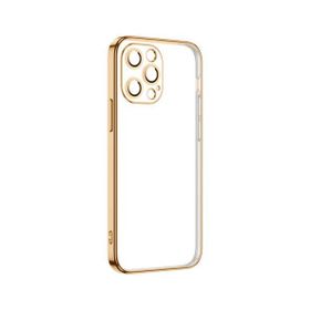 Ceponya Apple İphone 12 Pro Şeffaf Elektroplatin Kamera Korumalı Silikon Kılıf
