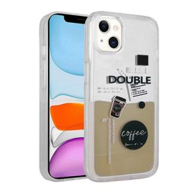 Ceponya Apple iPhone 13 Desenli Sıvılı Drink Silikon Kapak Kılıf
