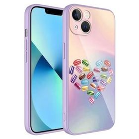 Ceponya Apple iPhone 13 Kamera Korumalı Desenli Sert Silikon Epoksi Kapak Kılıf