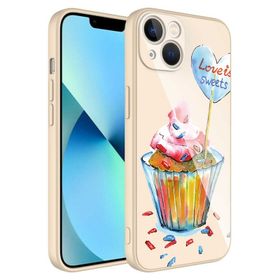 Ceponya Apple iPhone 13 Kamera Korumalı Desenli Sert Silikon Epoksi Kapak Kılıf