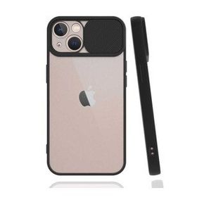 Ceponya Apple İphone 13 Lensi Siyah Kenarlı Kapak Kılıf