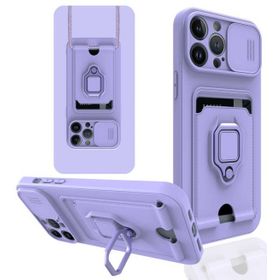 Ceponya Apple iPhone 13 Pro Kartlıklı Kamera Korumalı Standlı Manyetik Kapak Kılıf