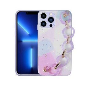 Ceponya Apple iPhone 13 Pro Max Simli Desenli El Askılı Tutacaklı Elsa Silikon Kapak Kılıf