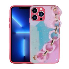 Ceponya Apple iPhone 13 Pro Max Simli Desenli El Askılı Tutacaklı Elsa Silikon Kapak Kılıf