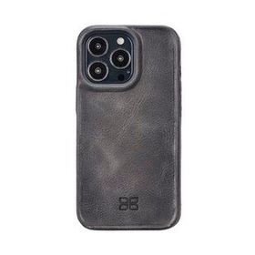 Ceponya Apple iPhone 13 Pro Uyumlu Tn18ef Deri Arka Kapak Hull Gri Kılıf