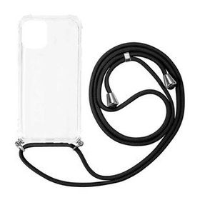 Ceponya Apple İphone 13 X-Rop Şeffaf Şiyah İpli Kapak Kılıf