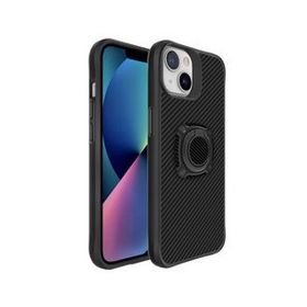 Ceponya Apple İphone 13 Yüzüklü Karbon Fiber Tasarım Manyetik Silikon Kılıf