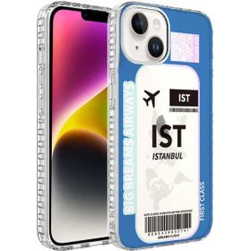 Ceponya Apple iPhone 14 Airbag Kenarlı Renkli Desenli Silikon Elegans Kapak Kılıf