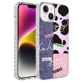 Ceponya Apple iPhone 14 Airbag Kenarlı Renkli Desenli Silikon Elegans Kapak Kılıf