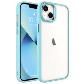 Ceponya Apple İphone 14 Ekran ve Kamera Çıkıntılı Kenarları Renkli Şeffaf Kapak Kılıf
