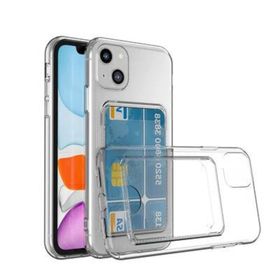 Ceponya Apple iPhone 14 Kartlıklı Şeffaf Setra Clear Silikon Kapak Kılıf