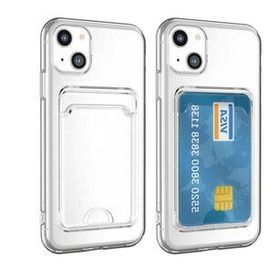 Ceponya Apple iPhone 14 Kartlıklı Şeffaf Setra Clear Silikon Kapak Kılıf