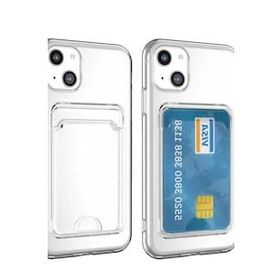Ceponya Apple iPhone 14 Kartlıklı Şeffaf Setra Clear Silikon Kapak Kılıf