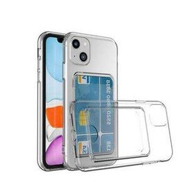 Ceponya Apple iPhone 14 Kartlıklı Şeffaf Setra Clear Silikon Kapak Kılıf