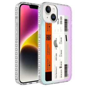 Ceponya Apple İphone 14 Max Airbag Kenarlı Renkli Desenli Elegans Silikon Kılıf