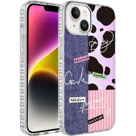Ceponya Apple iPhone 14 Plus Airbag Kenarlı Renkli Desenli Silikon Elegans Kapak Kılıf