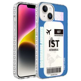Ceponya Apple iPhone 14 Plus Airbag Kenarlı Renkli Desenli Silikon Elegans Kapak Kılıf