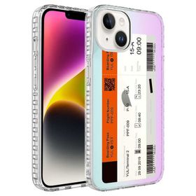 Ceponya Apple iPhone 14 Plus Airbag Kenarlı Renkli Desenli Silikon Elegans Kapak Kılıf