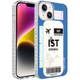 Ceponya Apple iPhone 14 Plus Airbag Kenarlı Renkli Desenli Silikon Elegans Kapak Kılıf