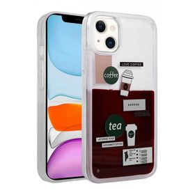 Ceponya Apple iPhone 14 Plus Desenli Sıvılı Drink Silikon Kapak Kılıf
