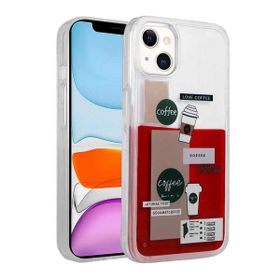 Ceponya Apple iPhone 14 Plus Desenli Sıvılı Drink Silikon Kapak Kılıf