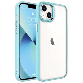 Ceponya Apple iPhone 14 Plus Ekran ve Kamera Çıkıntılı Kenarları Renkli Şeffaf Kapak Kılıf