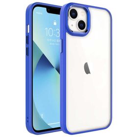Ceponya Apple iPhone 14 Plus Ekran ve Kamera Çıkıntılı Kenarları Renkli Şeffaf Kapak Kılıf