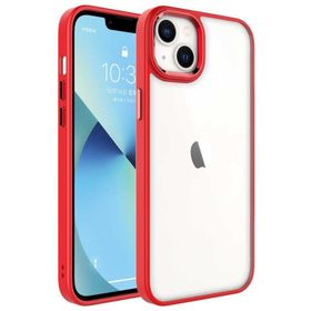 Ceponya Apple iPhone 14 Plus Ekran ve Kamera Çıkıntılı Kenarları Renkli Şeffaf Kapak Kılıf