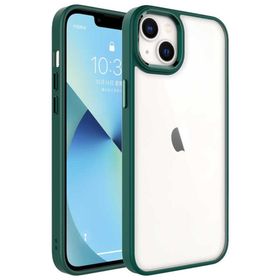 Ceponya Apple iPhone 14 Plus Ekran ve Kamera Çıkıntılı Kenarları Renkli Şeffaf Kapak Kılıf