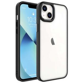 Ceponya Apple iPhone 14 Plus Ekran ve Kamera Çıkıntılı Kenarları Renkli Şeffaf Kapak Kılıf
