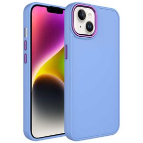Ceponya Apple iPhone 14 Plus Metal Çerçeve ve Buton Tasarımlı Silikon Zore Luna Kapak Kılıf